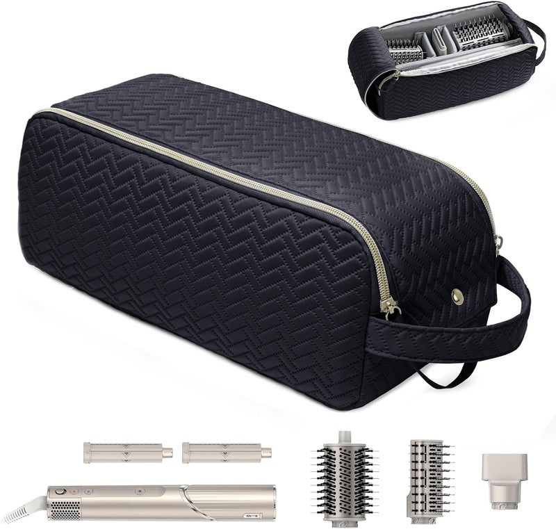 ELCUPA Large Hair Tools Travel Bag Compatible with Shark FlexStyle, Revlon & Dyson | Hair Dryer Brush Organizer, Flat Iron, Curling Iron, Makeup & Cosmetic Bag for Travel Essentials - Image 1